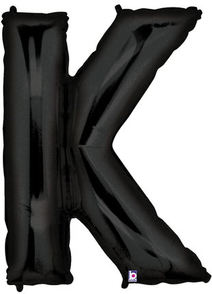34in Betallic Black Letter K Megaloons - Joker Party Supply