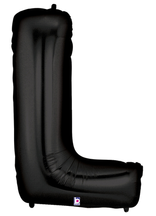 34in Betallic Black Letter L Megaloons - Joker Party Supply