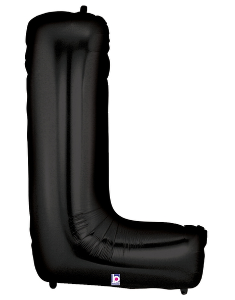 34in Betallic Black Letter L Megaloons - Joker Party Supply