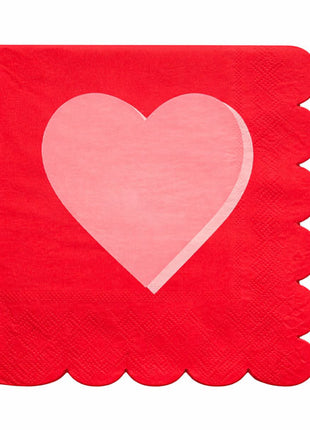 6.5in Heart Large Lunch Napkin 20ct
