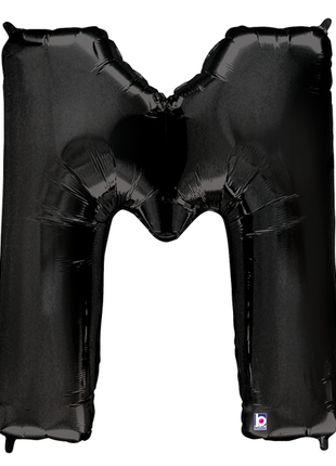 34in Betallic Black Letter M Megaloons - Joker Party Supply