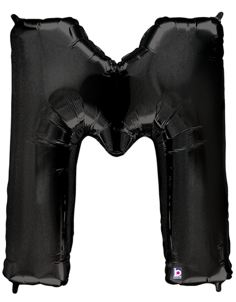 34in Betallic Black Letter M Megaloons - Joker Party Supply
