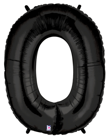 34in Betallic Black Letter O Megaloons - Joker Party Supply