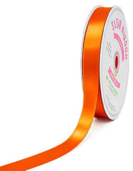 7/8in Single Face Satin Orange Ribbon 100Yds