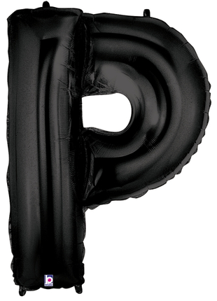 34in Betallic Black Letter P Megaloons - Joker Party Supply