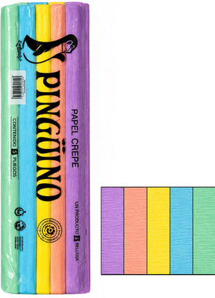 Pinguino Papel Crepe/Crepe Paper Combinado Patel 10 Ojas/10 Sheets