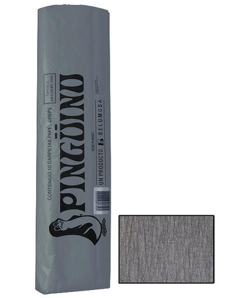 Pinguino Papel Crepe/Crepe Paper Gris 10 Ojas/10 Sheets