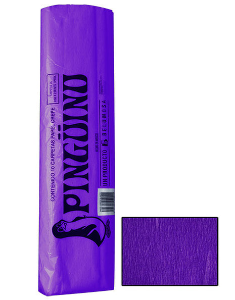 Pinguino Papel Crepe/Crepe Paper Morado 10 Ojas/10 Sheets