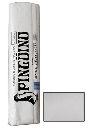 Pinguino Papel Crepe/Crepe Paper White 10 Ojas/10 Sheets