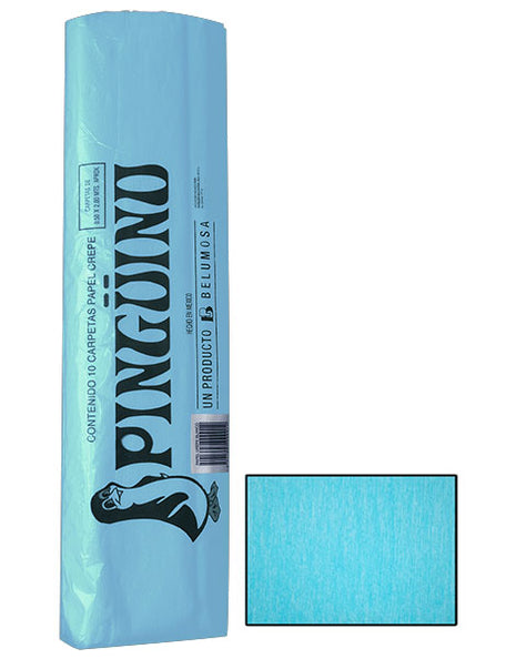 Pinguino Papel Crepe/Crepe Paper Azul Cielo 10 Ojas/10 Sheets