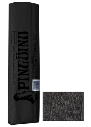 Pinguino Papel Crepe/Crepe Paper Black 10 Ojas/10 Sheets