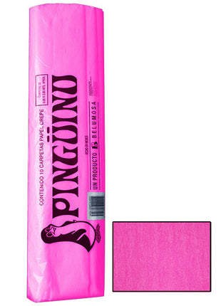 Pinguino Papel Crepe/Crepe Paper Rosa Mexicano 10 Ojas/10 Sheets