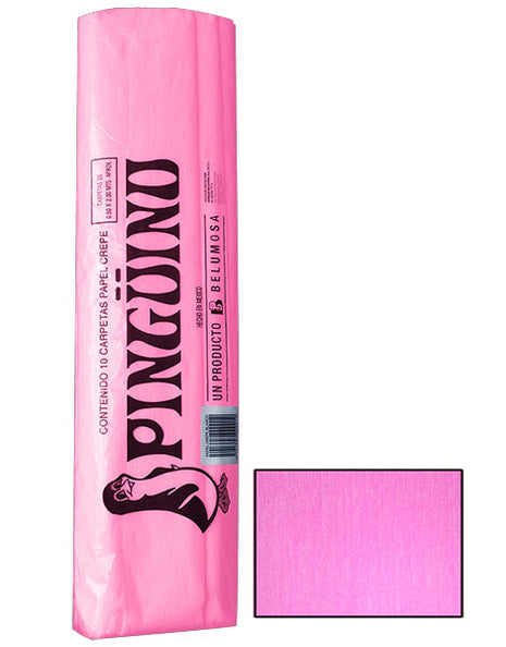 Pinguino Papel Crepe/Crepe Paper Rosa Palido 10 Ojas/10 Sheets