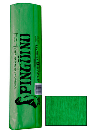 Pinguino Papel Crepe/Crepe Paper Verde Bandera 10 Ojas/10 Sheets