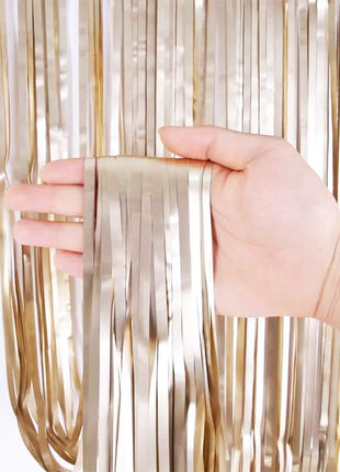 Portofino Matte Champagne Foil Curtain 8ft