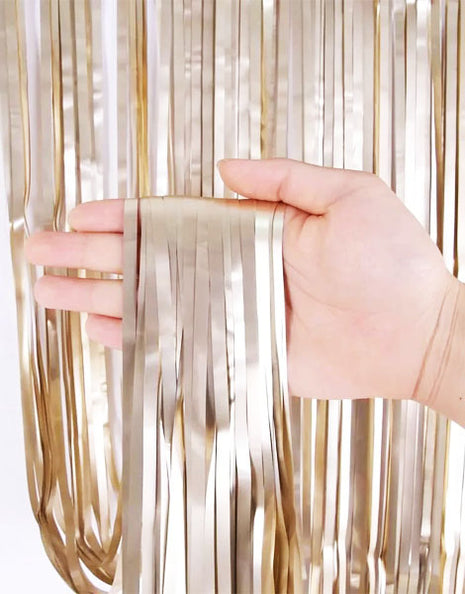 Portofino Matte Champagne Foil Curtain 8ft