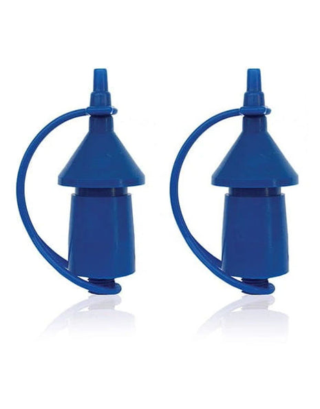 Pair of blue sound-reduction outlets for PremiumConwin Dual Sizer Duplicator 2 inflators (2-pack)
