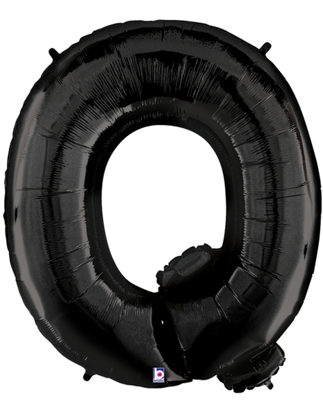34in Betallic Black Letter Q Megaloons - Joker Party Supply