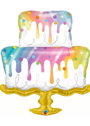 39in Qualatex Cake with Rainbow Icing Balloon - Joker Party Supply