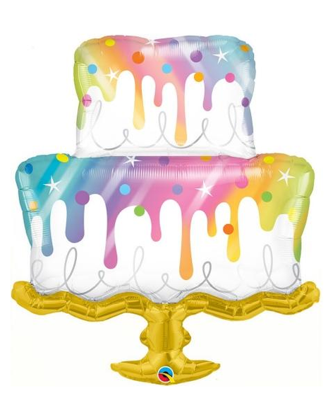 39in Qualatex Cake with Rainbow Icing Balloon - Joker Party Supply