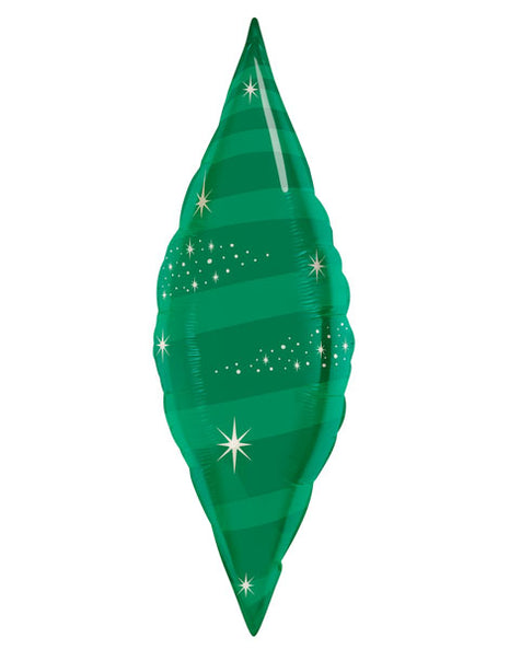 38in Qualatex Emerald Green Taper Swirl Balloon