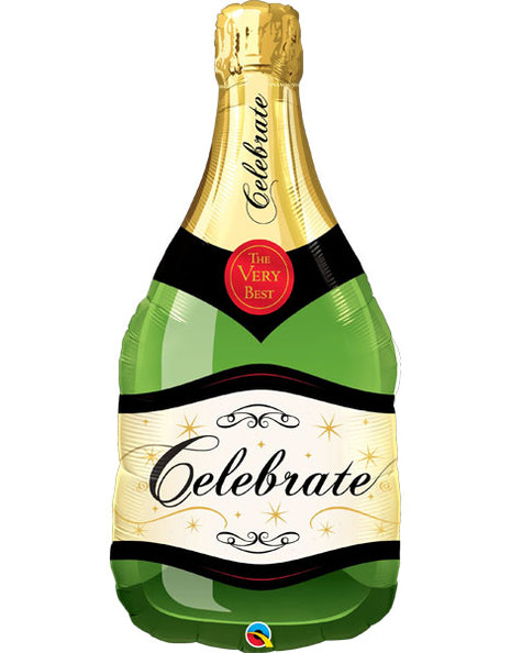 39in Qualatex Celebrate Champagne Bottle Balloon - Joker Party Supply