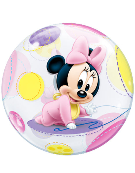 22in Qualatex Baby Minnie Bubble Balloon - Joker Party Supply