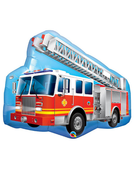 36in Qualatex Red Fire Truck Balloon - Joker Party Supply