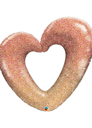 42in Qualatex Rose Gold Omber Heart Balloon - Joker Party Supply