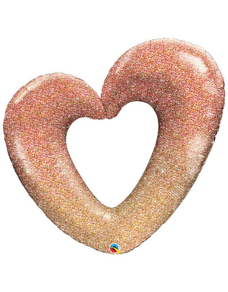 42in Qualatex Rose Gold Omber Heart Balloon - Joker Party Supply