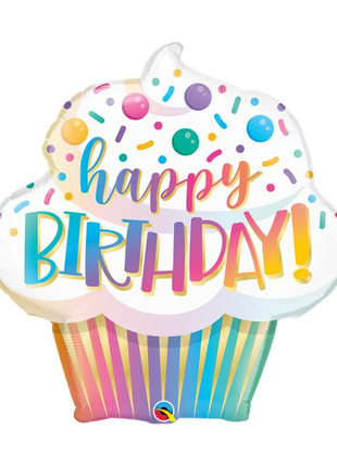 31in Qualatex Birthday Ombre Cupcake Balloon - Joker Party Supply