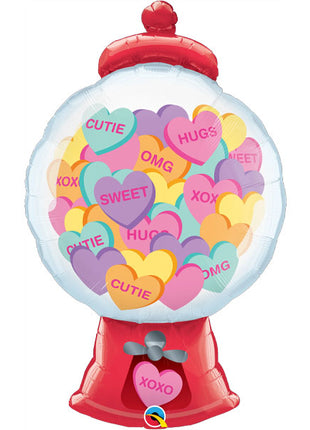 43in Qualatex Candy Hearts Gumball Machine Balloon - Joker Party Supply