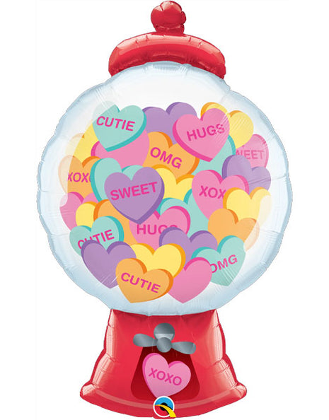 43in Qualatex Candy Hearts Gumball Machine Balloon - Joker Party Supply
