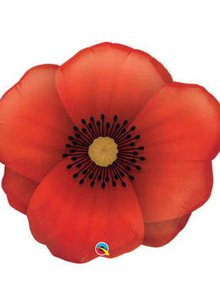 31in Qualatex Pretty Poppy Flower Balloon - Joker Party Supply