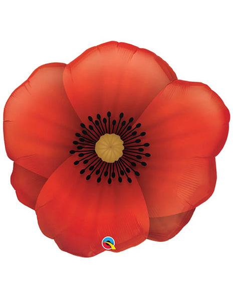 31in Qualatex Pretty Poppy Flower Balloon - Joker Party Supply