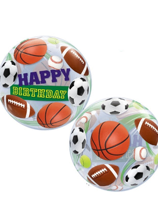 22in Qualatex Birthday Sports Bubble Balloon - Joker Party Supply