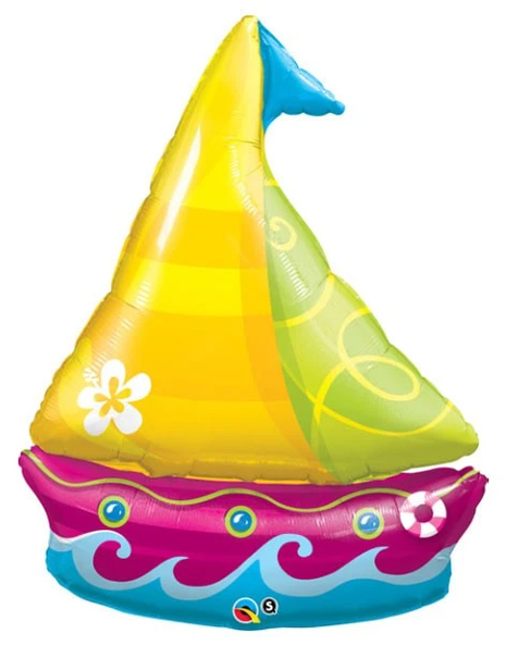 40in Qualatex Tropical Sailboat Balloon - Joker Party Supply