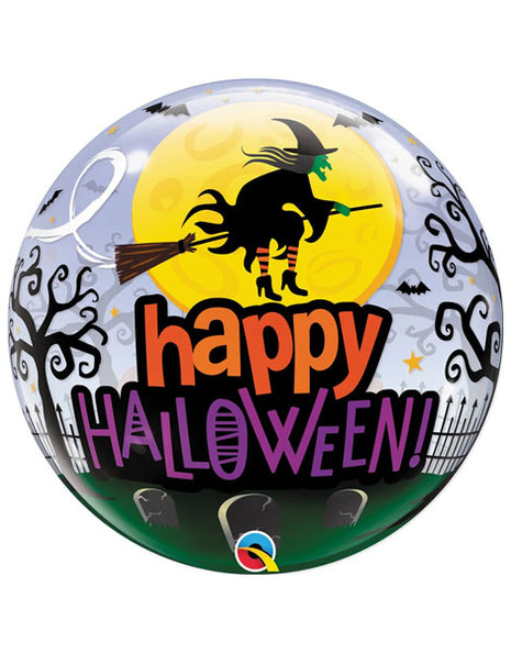 Globo de burbuja de bruja de Feliz Halloween Qualatex de 22 pulgadas