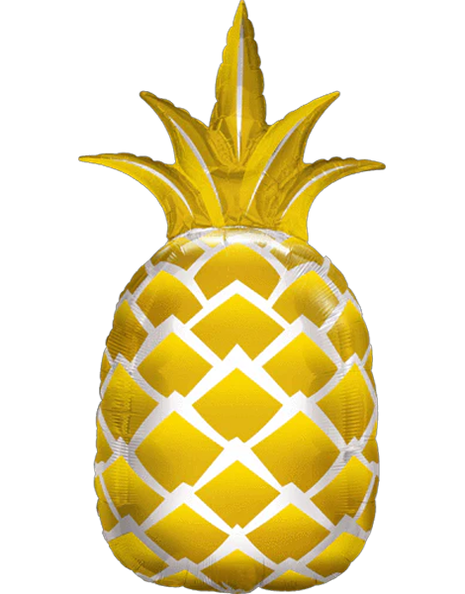 44in Qualatex Gold Metallic Pineapple Balloon - Joker Party Supply