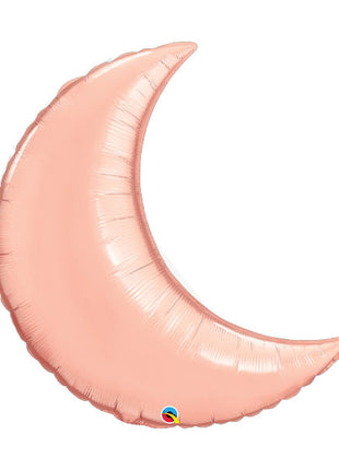 35in Qualatex Rose Gold Crescent Moon Balloon - Joker Party Supply