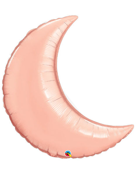 35in Qualatex Rose Gold Crescent Moon Balloon - Joker Party Supply