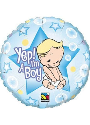 Globo Qualatex de 45 cm "Sí, soy un niño"