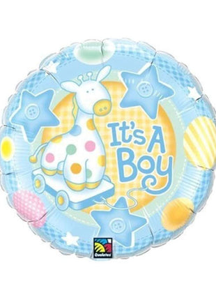 Globo de poni suave "It's A Boy" de Qualatex de 18 pulgadas