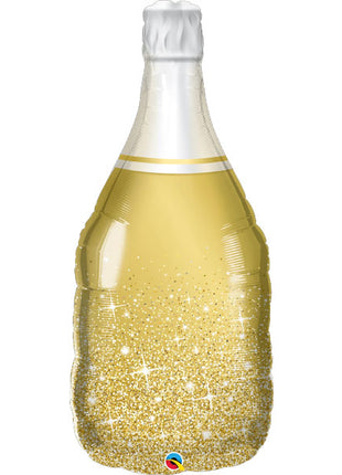 39in Qualatex Golden Bubbly Champagne Wine Bottle Balloon - Joker Party Supply