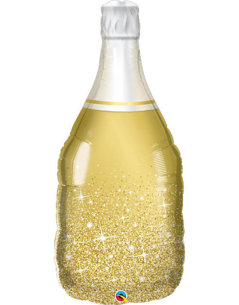 39in Qualatex Golden Bubbly Champagne Wine Bottle Balloon - Joker Party Supply