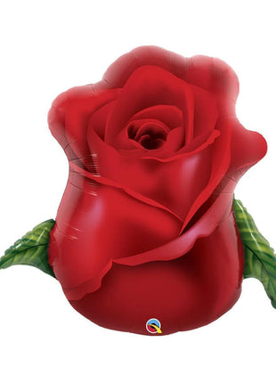 33in Qualatex Red Rose Bud Balloon - Joker Party Supply