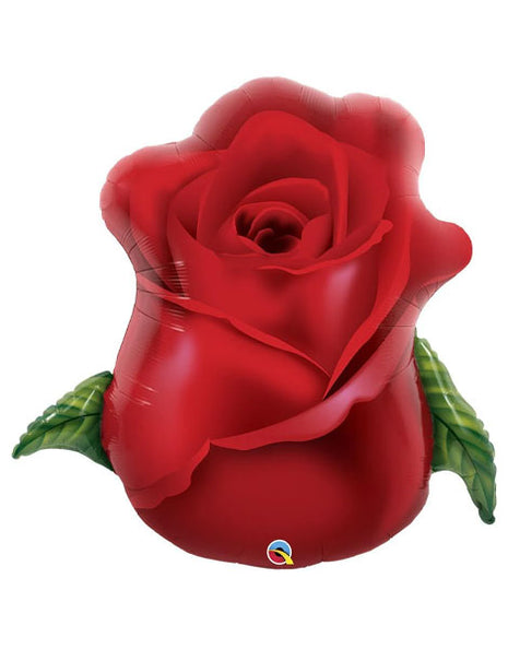33in Qualatex Red Rose Bud Balloon - Joker Party Supply