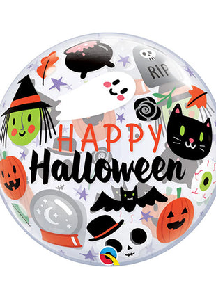 Globo de burbujas Qualatex Happy Halloween Everything de 22 pulgadas