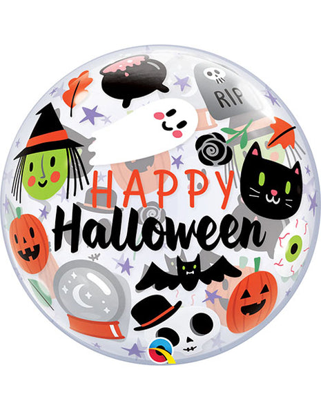 Globo de burbujas Qualatex Happy Halloween Everything de 22 pulgadas