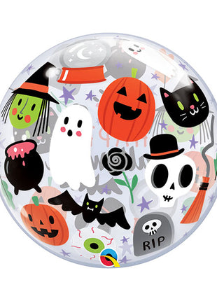 Globo de burbujas Qualatex Happy Halloween Everything de 22 pulgadas